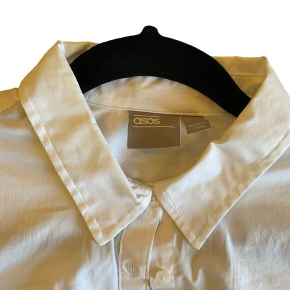 NWOT ASOS White Bodysuit Shirt - Picture 6 of 9